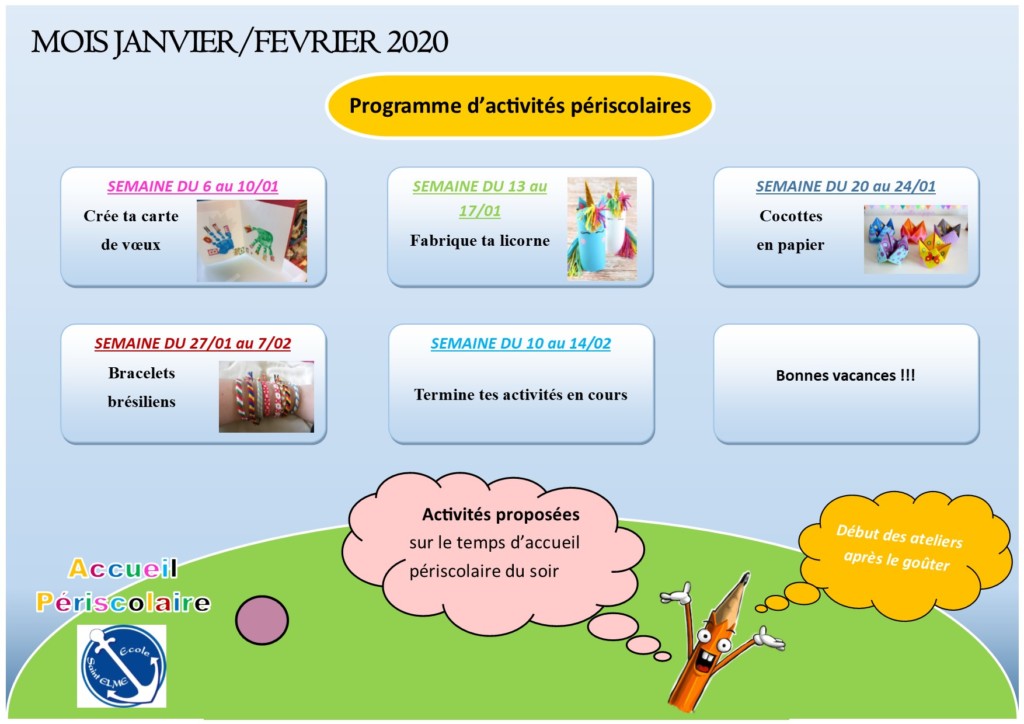 Accueil périscolaire – Ecole St Elme Les Sables d'Olonne